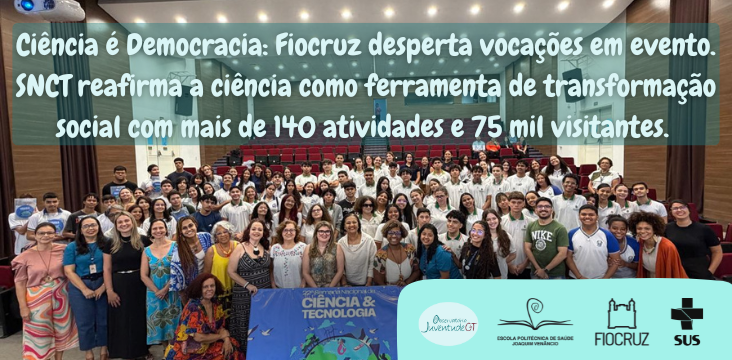 equipe do Provoc Rio e Ceará posam com estudantes ao final da SNCT, no Ceará.